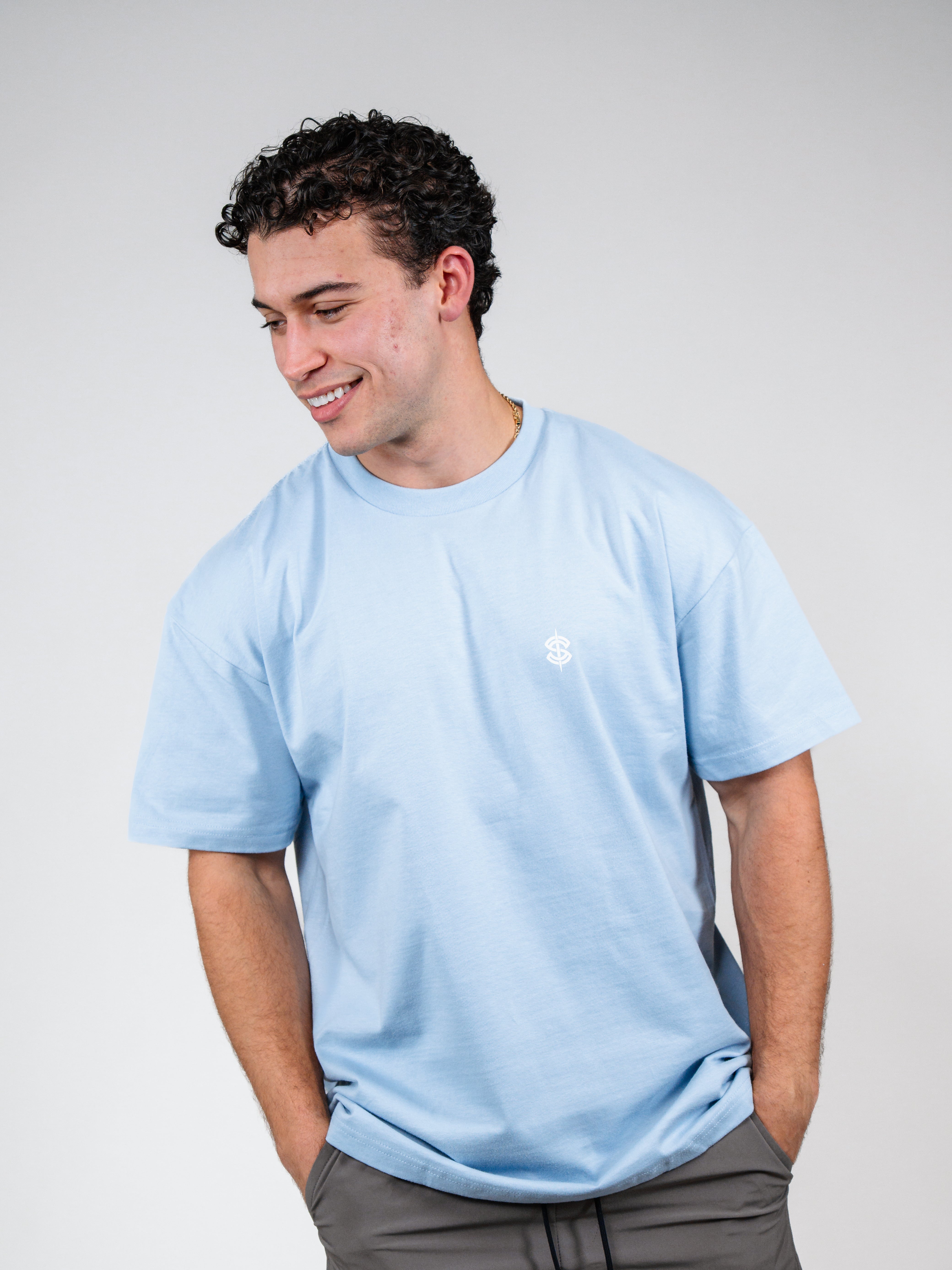 Icon Heavyweight Tee, Carbon Blue